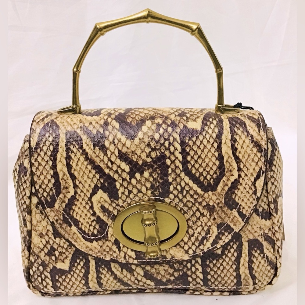 Margot Python Embossed Satchel NWT - Picture 4 of 9